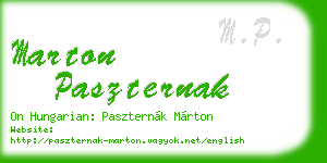 marton paszternak business card